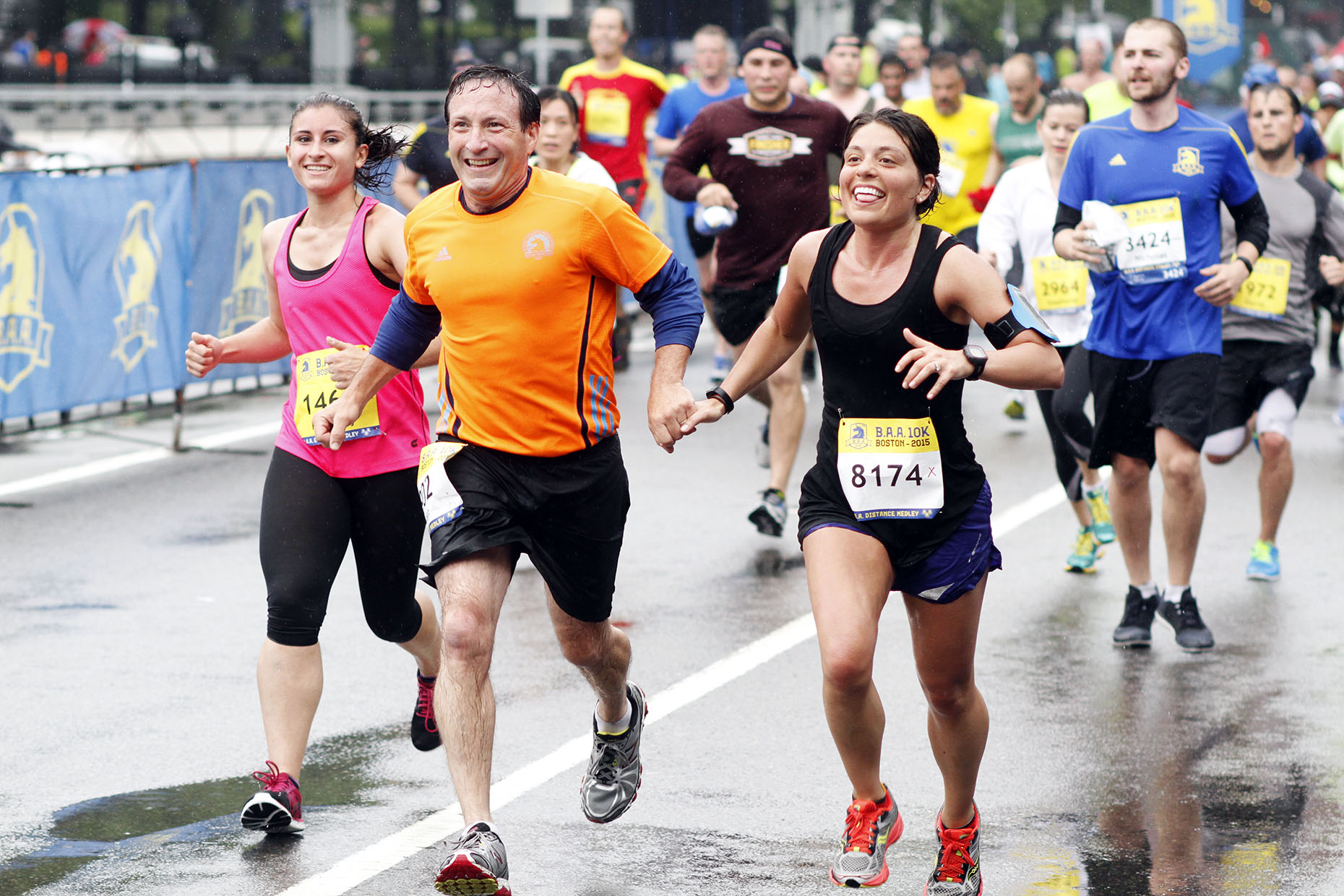 Smiling wet Runners