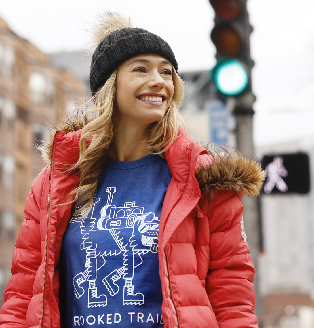 Smiling Female Model in Urban setting