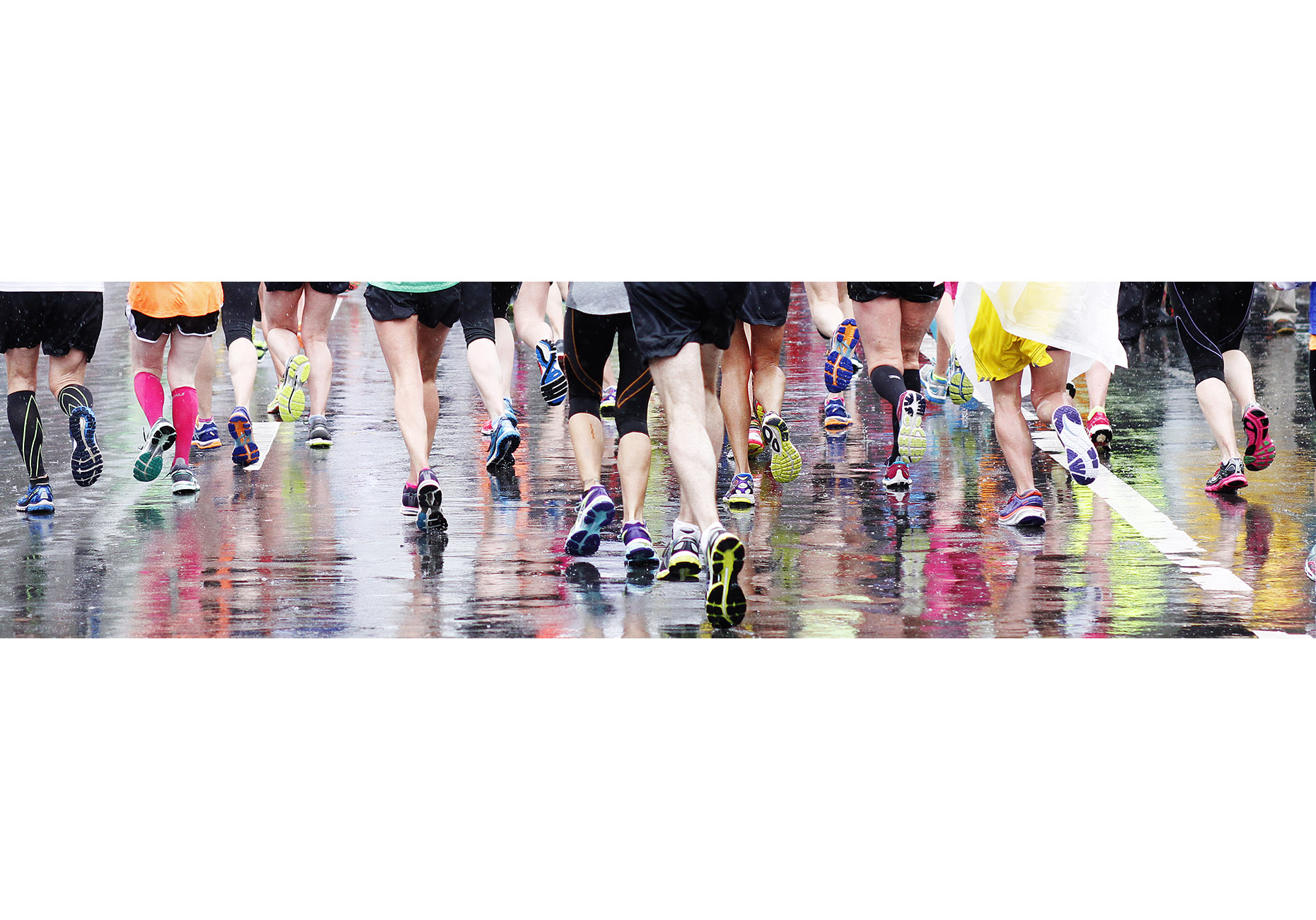 wet marathoners shoes